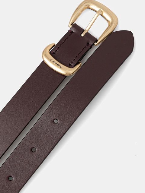 Calvin Klein pasek skórzany damski kolor bordowy LV04K7012G