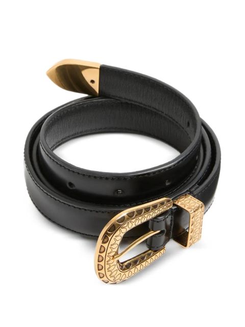 Valentino Garavani Vlogo Signature brushed calfskin belt 20 mm - Black