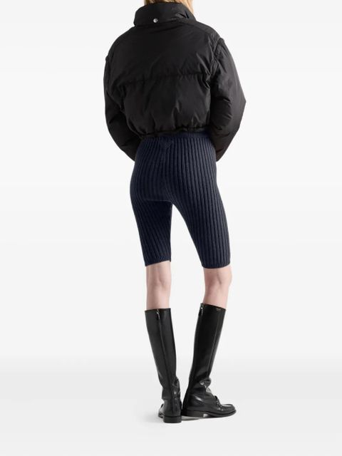 Prada ring-collar cropped down jacket - Black