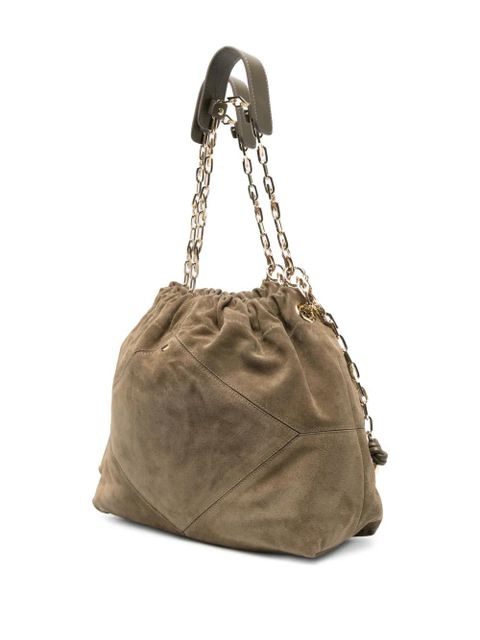 Ba&Sh calf suede chain shoulder bag - Green