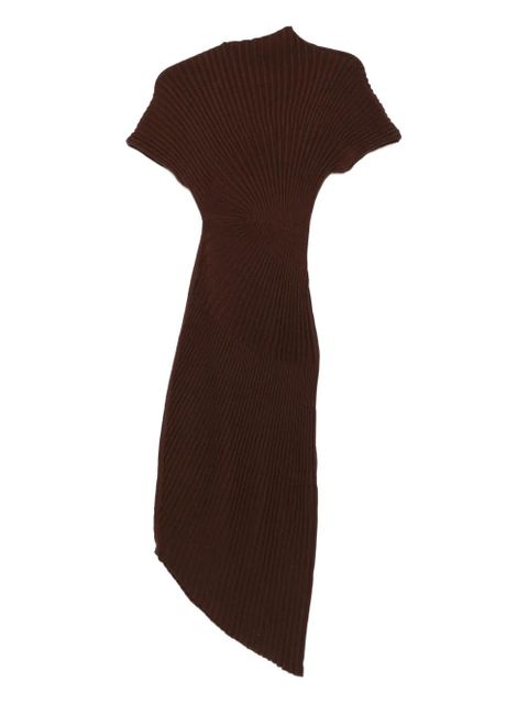 Cult Gaia Chrysta ribbed asymmetric dress - Brown