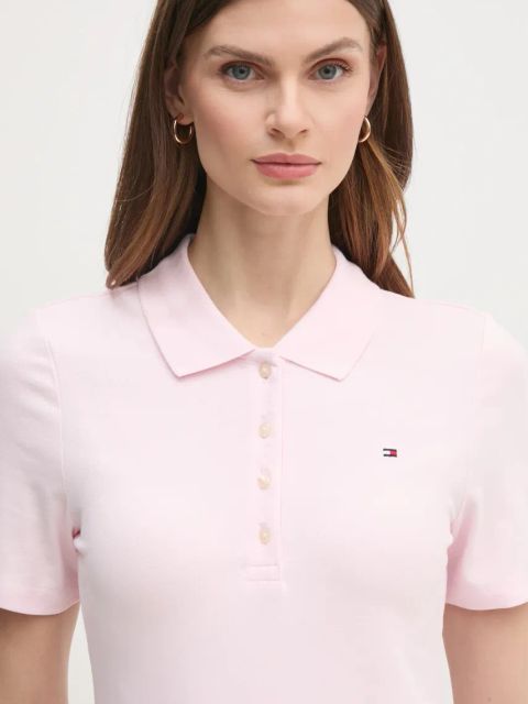 Tommy Hilfiger sukienka kolor różowy mini dopasowana WW0WW43228