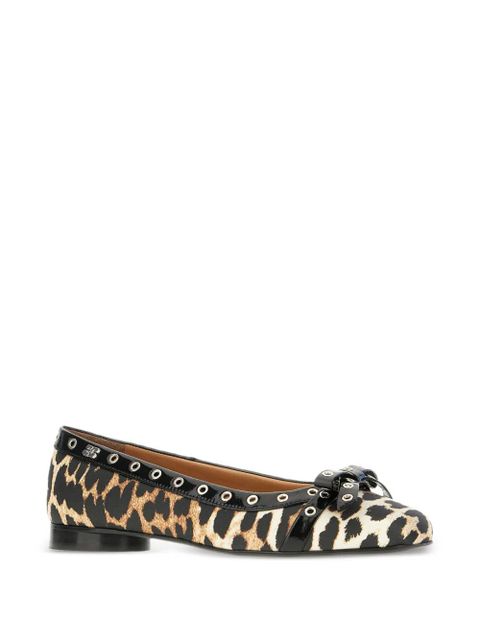 GANNI leopard-print ballerina shoes - Brown - zdjęcie produktu nr 1