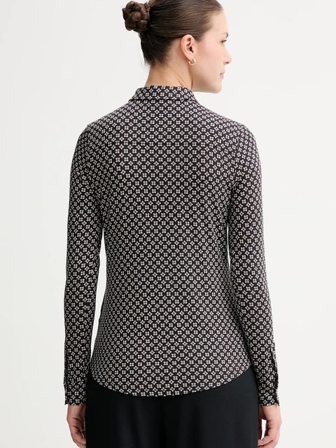 Marc O'Polo koszula damska kolor czarny regular z kołnierzykiem klasycznym 508226452319