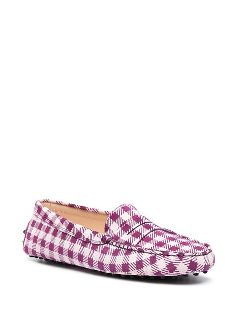 Tod's gingham-print loafers - Purple - zdjęcie produktu nr 2