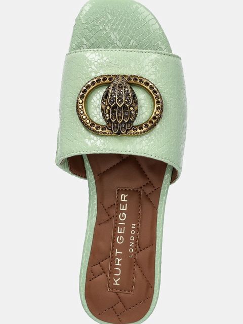 Kurt Geiger London klapki skórzane Chelsea Flat Sandal damskie kolor zielony 3416273719
