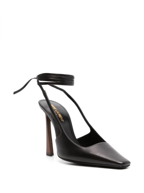 Saint Laurent 105mm ankle-strap leather pumps - Black
