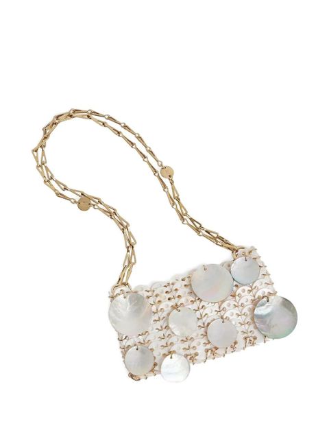 Rabanne 1969 shell-embellished chain mini bag - Neutrals - zdjęcie produktu nr 2