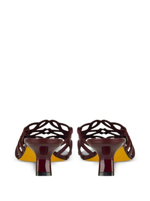 LOEWE Anagram cutout heeled sandals - Red