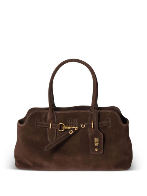 Miu Miu Aventure suede buckle-fastening tote bag - Brown - zdjęcie produktu nr 1
