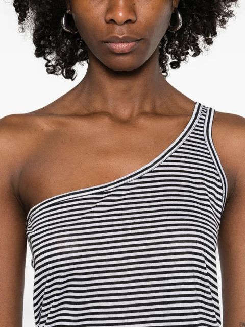 TOM FORD striped one-shoulder top - White