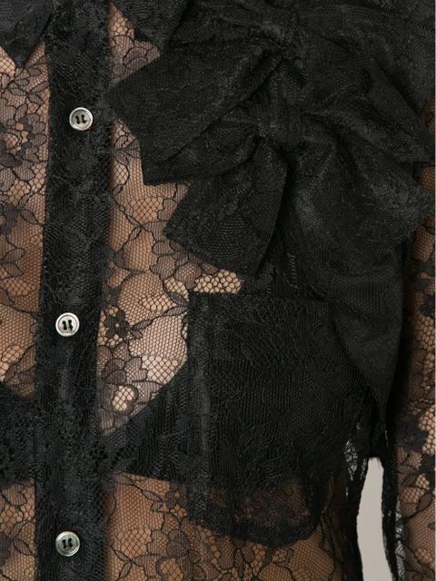 Comme Des Garçons sheer floral lace shirt - Black