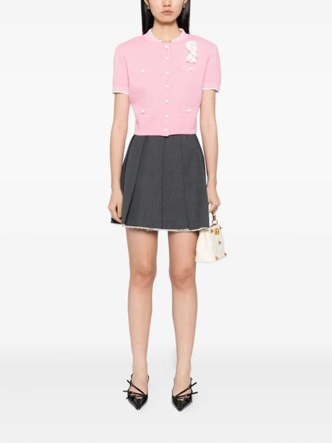 Self-Portrait crochet-flower knitted top - Pink