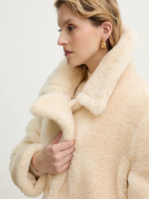 Guess płaszcz EUGENIE kolor beżowy W5BL93 WJ090