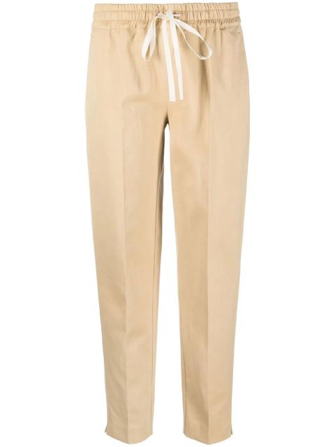 TWINSET drawstring-waist logo-plaque trousers - Neutrals - zdjęcie produktu nr 1