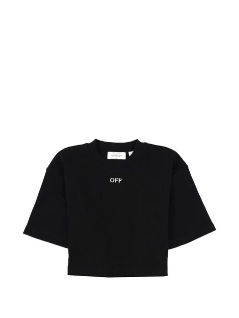 Off-White logo-detail cropped T-shirt - Black - zdjęcie produktu nr 1