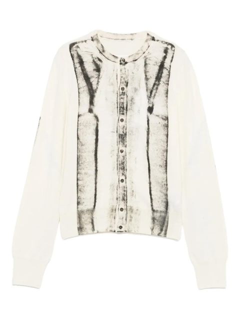 MM6 Maison Margiela cardigan-print jumper - White - zdjęcie produktu nr 1