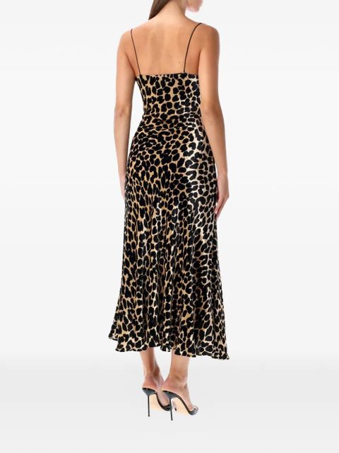 Balmain midi leopard-print velvet dress - Neutrals