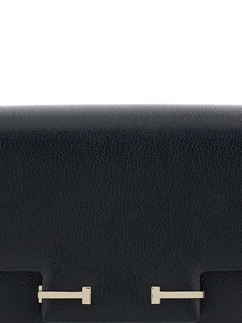 TOM FORD Enlongated leather shoulder bag - Black