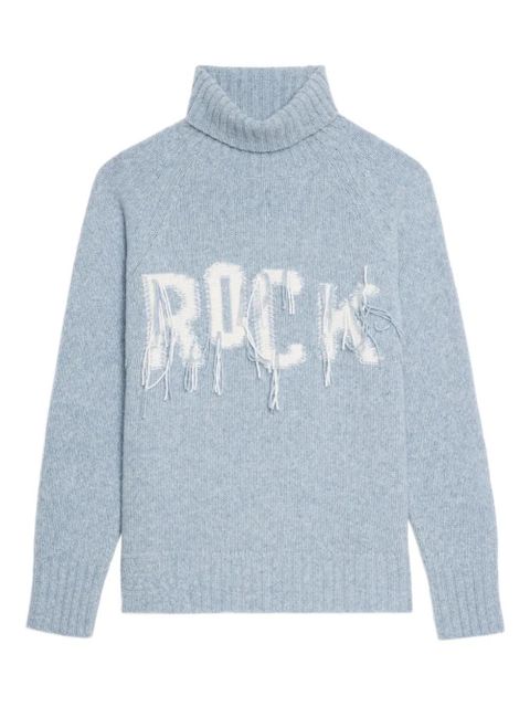 Zadig&Voltaire Mora roll-neck frayed-detail sweater - Blue - zdjęcie produktu nr 1