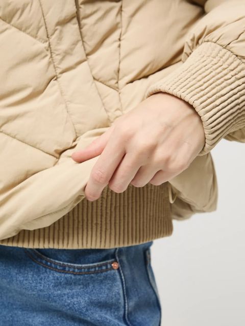 Medicine kurtka damska kolor beżowy zimowa oversize