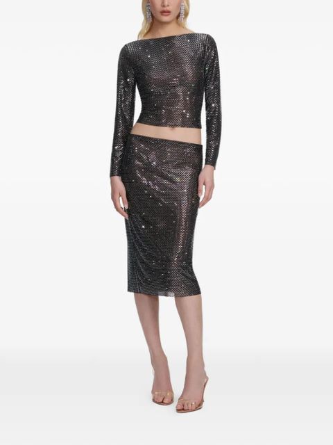 Self-Portrait embellished long-sleeve top - Black - zdjęcie produktu nr 2