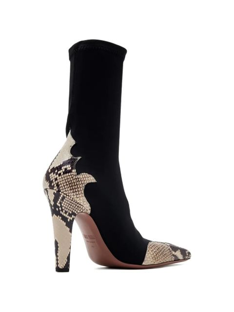 Paris Texas Belle snakeskin-effect ankle boots - Black