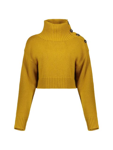 Yves Salomon high-collar cropped sweater - Yellow - zdjęcie produktu nr 1