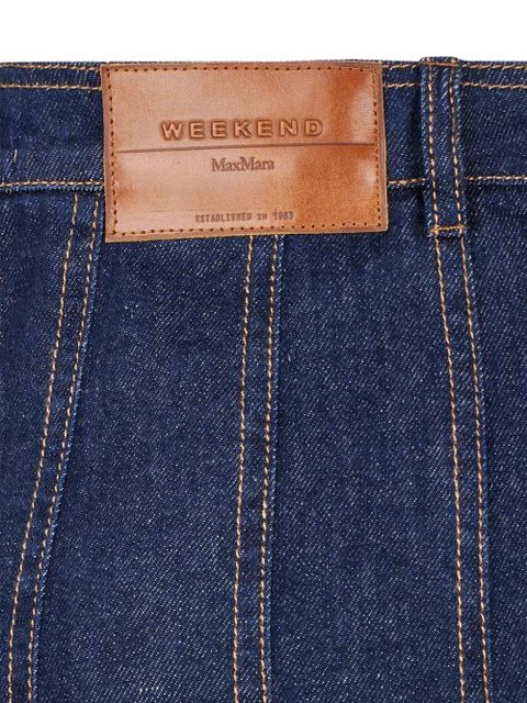 Weekend Max Mara pleated denim midi skirt - Blue