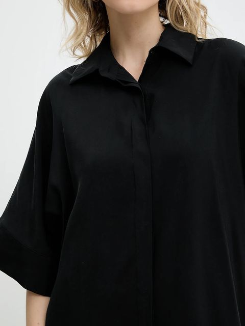 Answear.LAB sukienka kolor czarny midi oversize