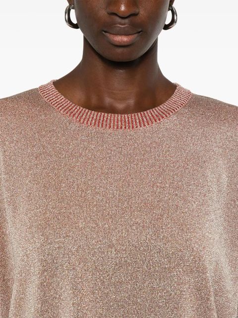 Missoni metallic-effect side-split top - Red