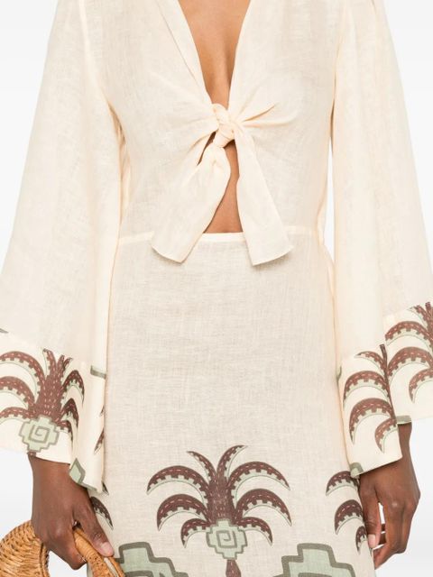 Johanna Ortiz Sailing Flags midi dress - Neutrals