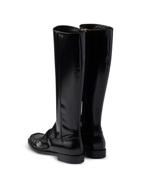 Prada loafer-style knee-high boots - Black