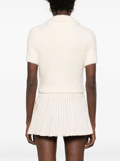 Self-Portrait textured-finish top - Neutrals