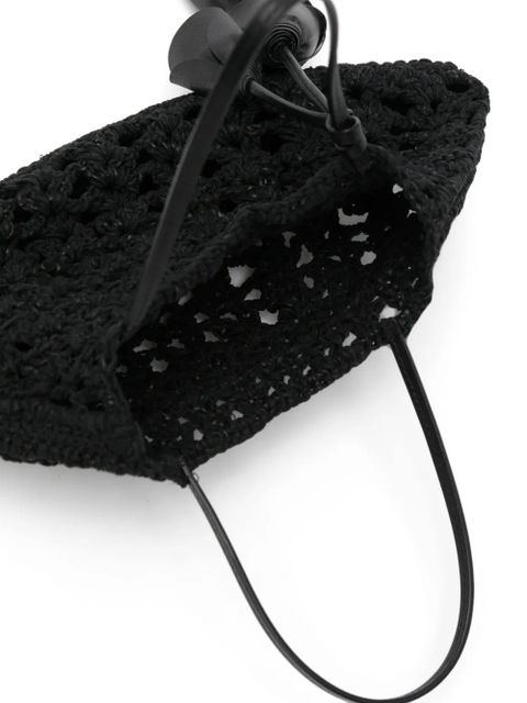 Magda Butrym crochet-knit flower-pendant tote bag - Black