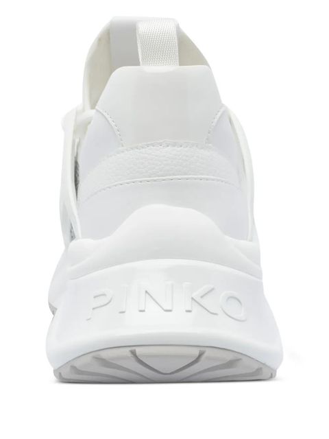 PINKO Ariel crystal-embellished lace-up sneakers - White
