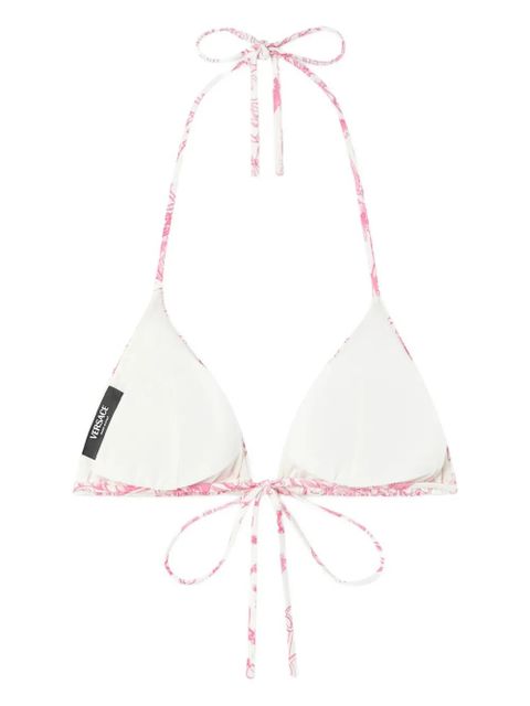 Versace floral-print triangle bikini top - White - zdjęcie produktu nr 2
