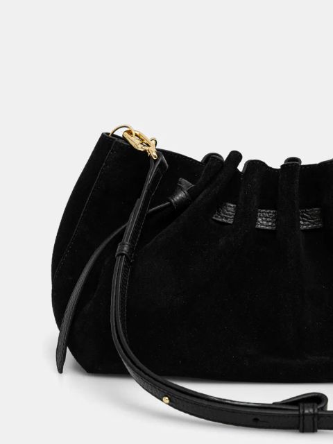 Yuzefi torebka zamszowa SCALLOP CLUTCH kolor czarny YUZCO-HB-SCC-S011