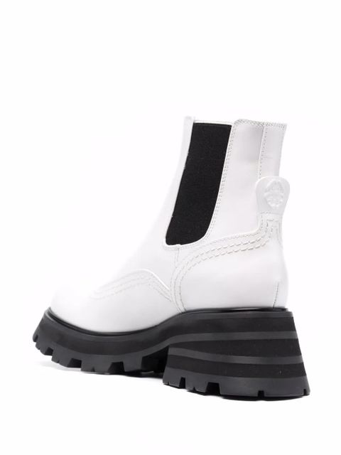 Alexander McQueen Wander ridged-sole leather boots - White