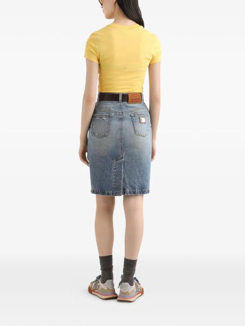 Dolce & Gabbana distressed denim mini skirt - Blue