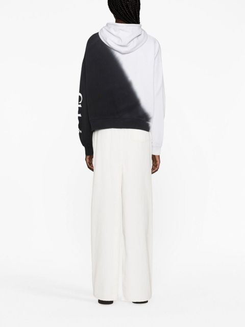 Chloé dip-dye cotton-fleece hoodie - Black