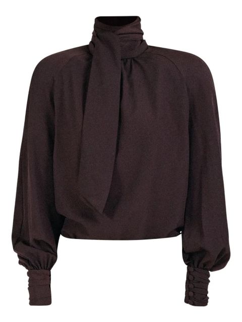 Rowen Rose bow-neck blouse - Brown - zdjęcie produktu nr 1