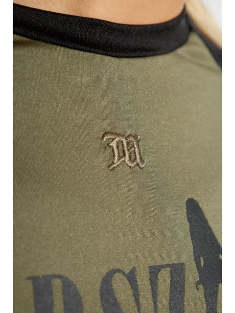 MISBHV logo-embroidered graphic-print t-shirt - Green