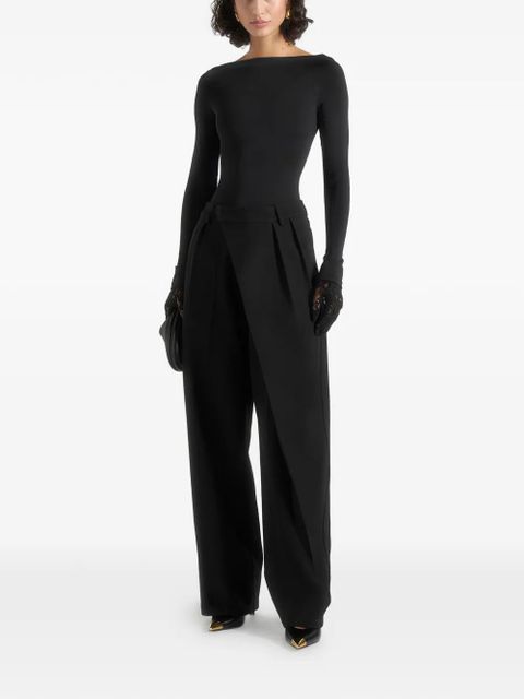 Manière De Voir Colette wrap-front pleated tailored trousers - Black - zdjęcie produktu nr 2