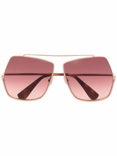 Max Mara Eyewear oversized geometric-frame pilot sunglasses - Gold - zdjęcie produktu nr 1
