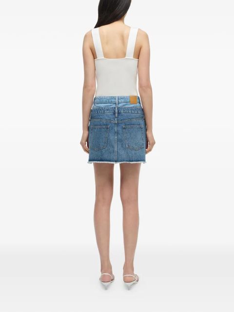 Simkhai Salix frayed mini skirt - Blue