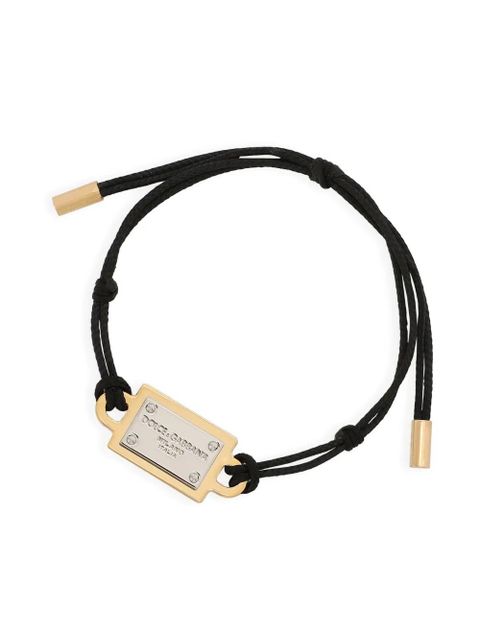 Dolce & Gabbana engraved-logo adjustable-fit bracelet - Black