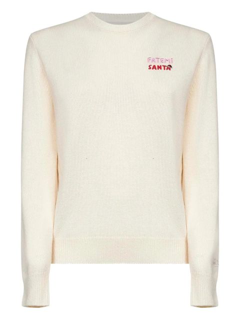 MC2 Saint Barth logo-embroidered long-sleeve sweater - Neutrals - zdjęcie produktu nr 1