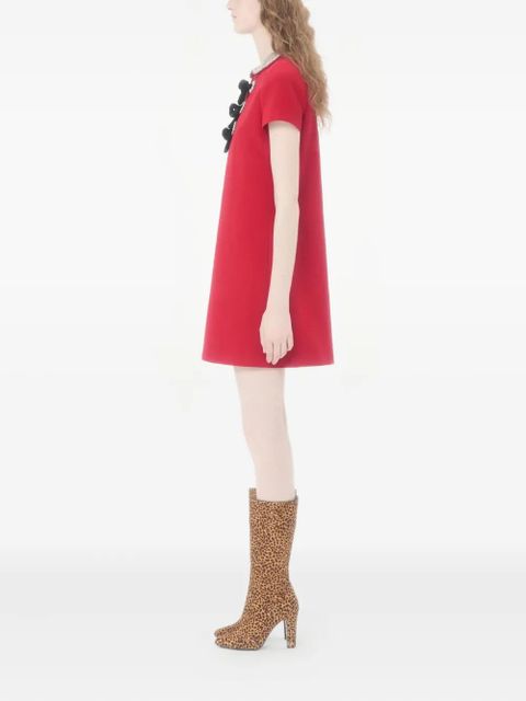 Valentino Garavani mini rhinestone embroidery dress - Red