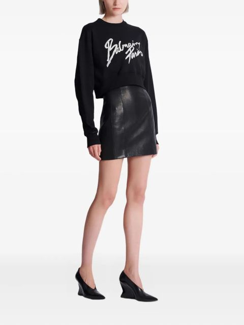 Balmain printed cotton sweatshirt - Black - zdjęcie produktu nr 2